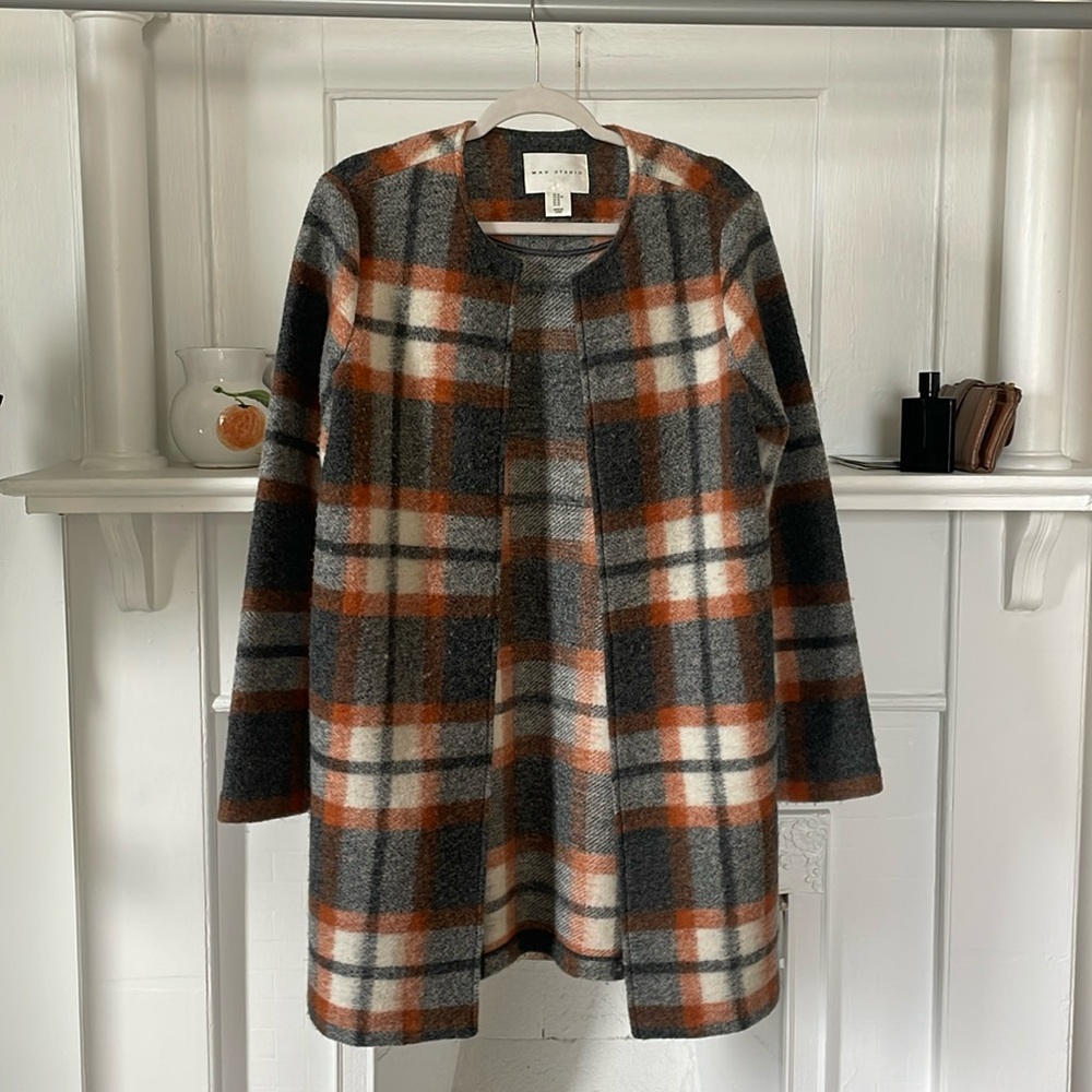 Max Studio Wool Plaid Coat